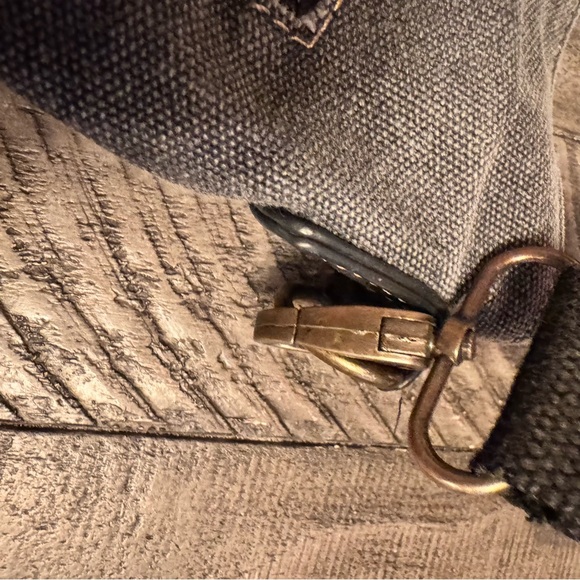 Prarie Schooner‎ Unisex Crossbody Bag Black Canvas Heavy Duty Multi Pocket - Picture 6 of 11